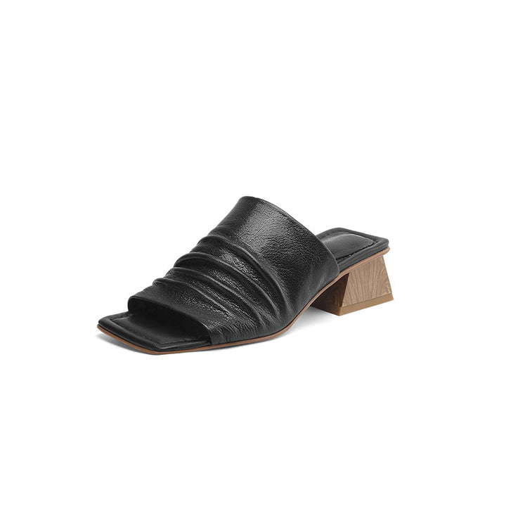 Women's Genuine Leather Block Heel Sandals | Elegant All-Day Comfort Fit 4