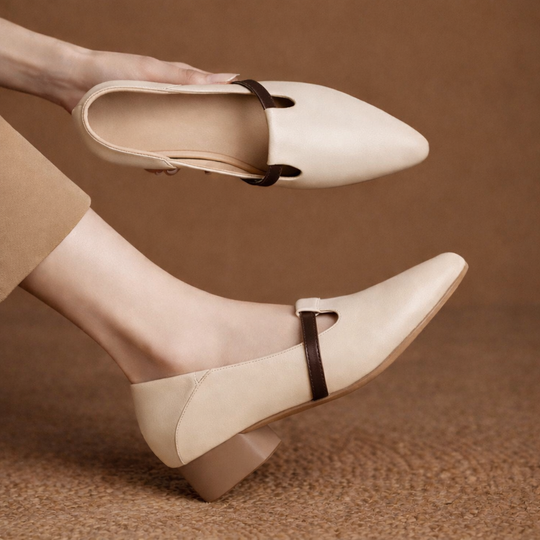 Women's Genuine Leather Flats with Gold Accent | Refined Everyday Essential 0
