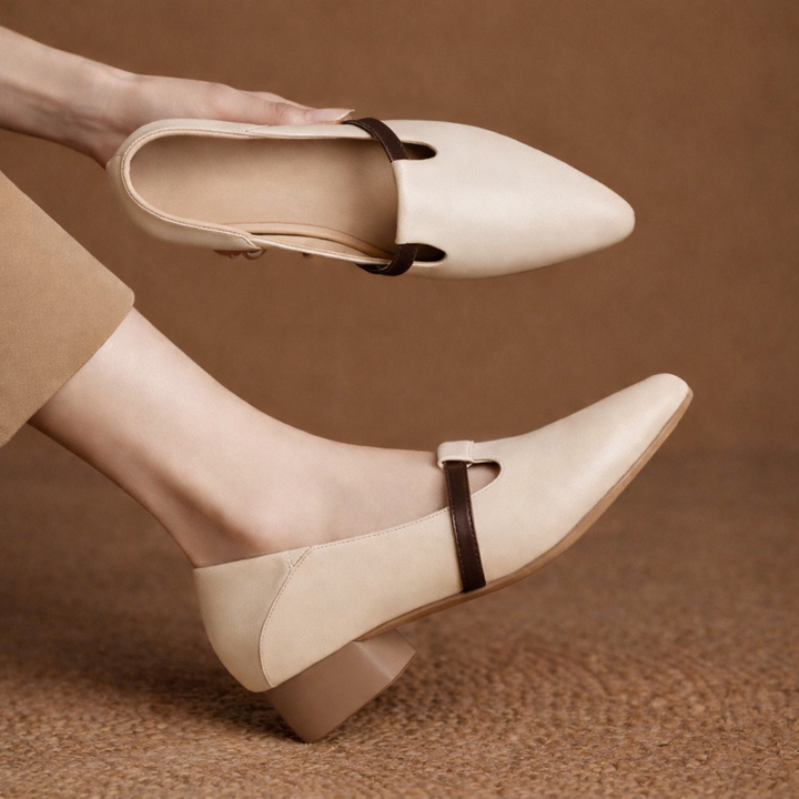 Women's Genuine Leather Flats with Gold Accent | Refined Everyday Essential 0