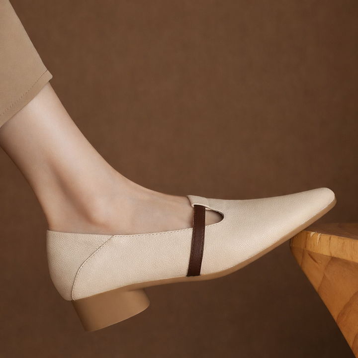 Women's Genuine Leather Flats with Gold Accent | Refined Everyday Essential 1