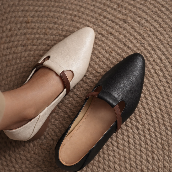 Women's Genuine Leather Flats with Gold Accent | Refined Everyday Essential 2