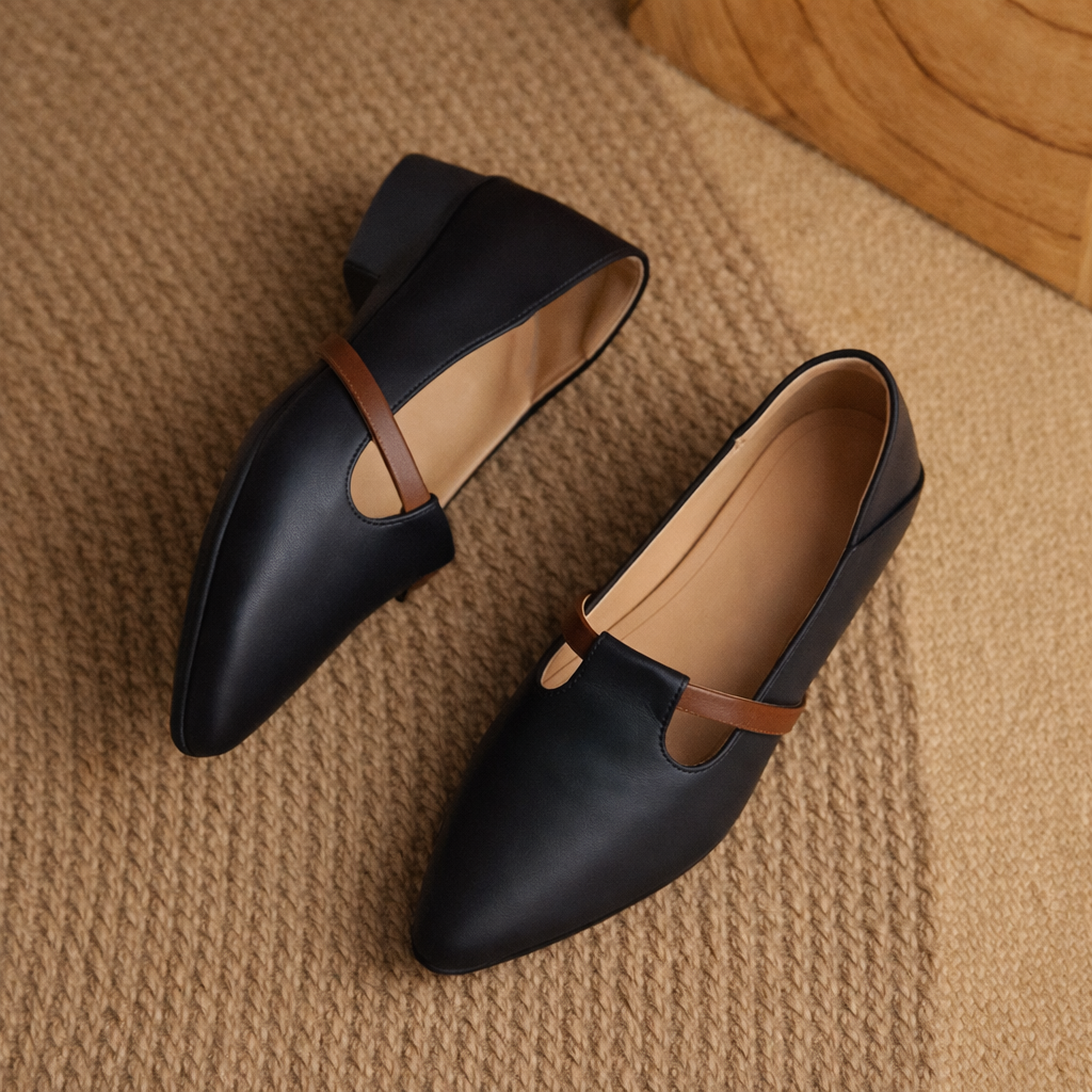 Women's Genuine Leather Flats with Gold Accent | Refined Everyday Essential 4
