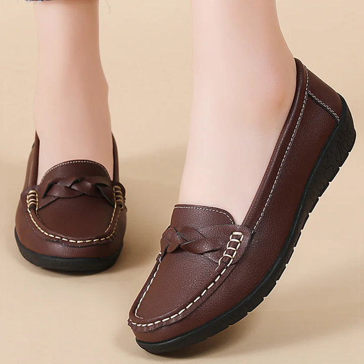 Women's Genuine Split Leather Loafers | Tailored Cushioned Comfort Fit 1
