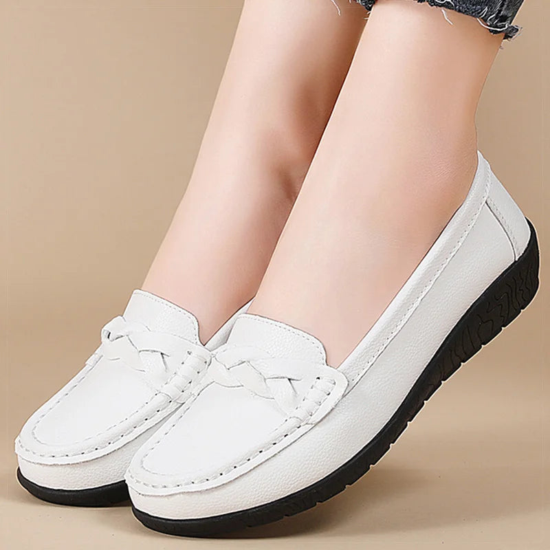 Women's Genuine Split Leather Loafers | Tailored Cushioned Comfort Fit 5