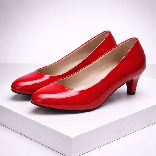 Women's Glossy Leather Black Pumps | Sleek All-Day Comfort Design 0
