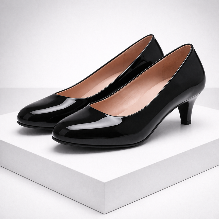 Women's Glossy Leather Black Pumps | Sleek All-Day Comfort Design 4