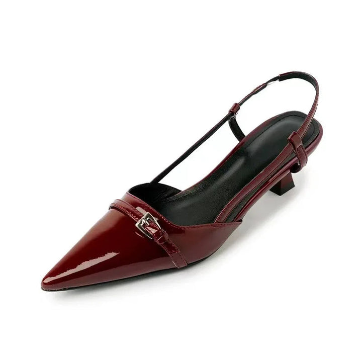 Women's Glossy Leather Slingback Heels | Effortless All-Day Style 0