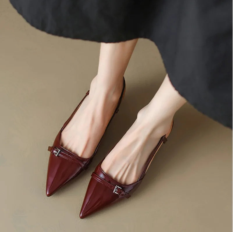 Women's Glossy Leather Slingback Heels | Effortless All-Day Style 3