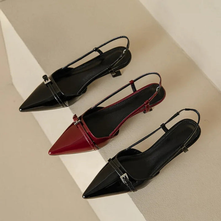 Women's Glossy Leather Slingback Heels | Effortless All-Day Style 6