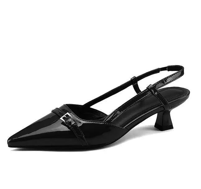 Women's Glossy Leather Slingback Heels | Effortless All-Day Style 7