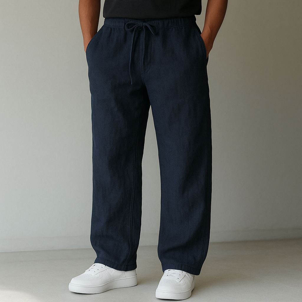 Men's linen pants with breathable relaxed summer fit
