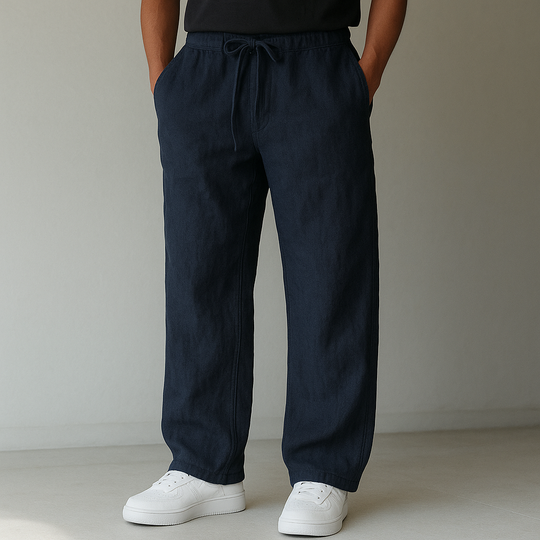 Men's linen pants with breathable relaxed summer fit