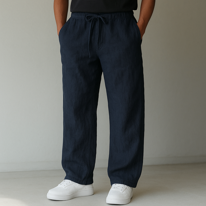 Men's linen pants with breathable relaxed summer fit