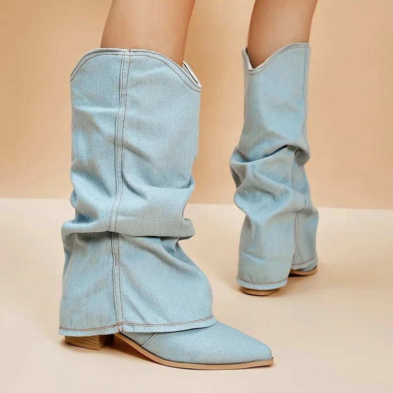 Women's Heavyweight Denim Boots | Durable Comfort for All-Day Wear 5