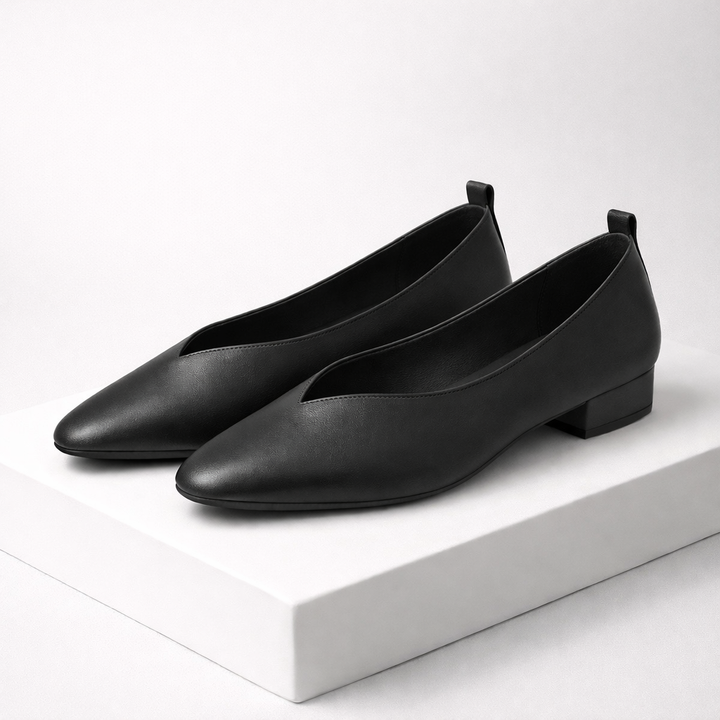 Women's Italian Leather Black Pumps | Elegant All-Day Comfort Style 2