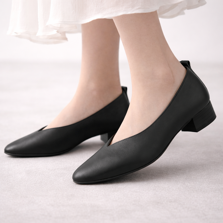 Women's Italian Leather Black Pumps | Elegant All-Day Comfort Style 3
