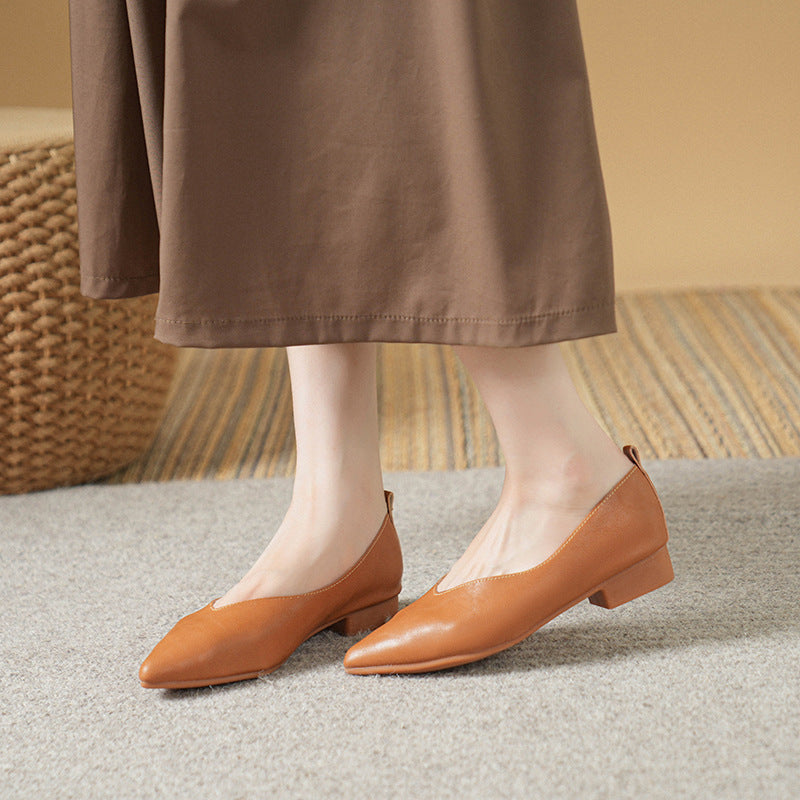 Women's Italian Leather Block Heel Pumps | All-Day Comfort Fit 1