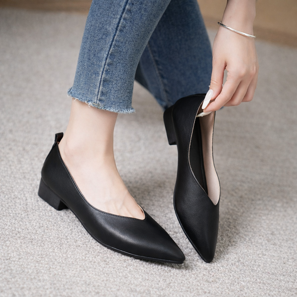 Women's Italian Leather Block Heel Pumps | All-Day Comfort Fit 3