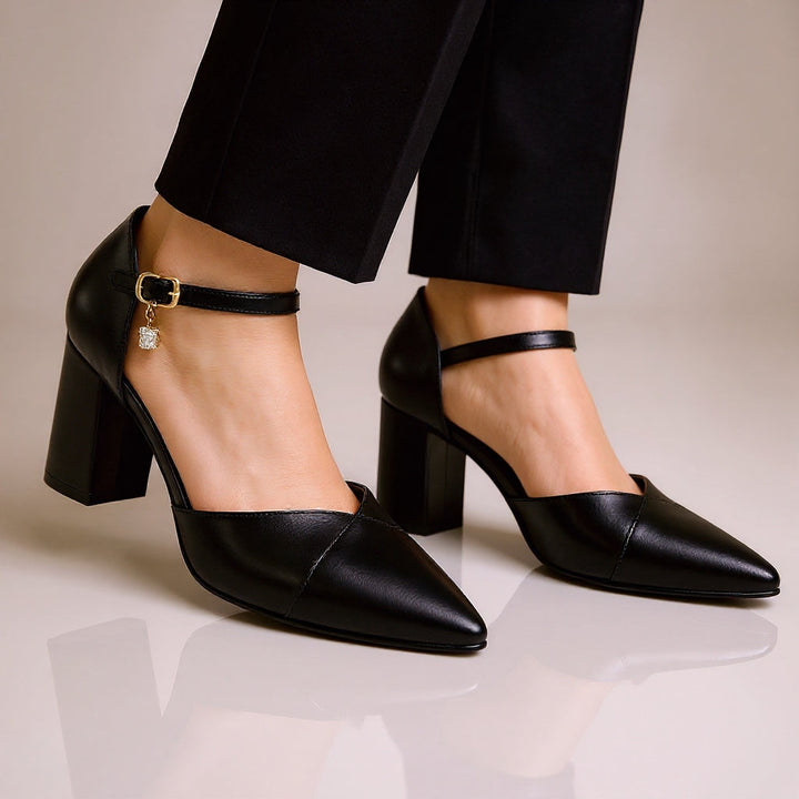 Women's Italian Leather Block Heel Pumps | Comfortable All-Day Wear 2