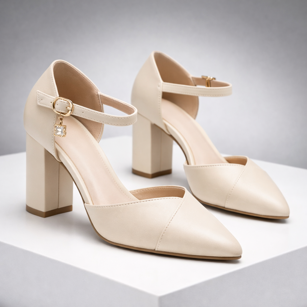 Women's Italian Leather Block Heel Pumps | Comfortable All-Day Wear 3