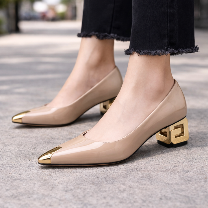 Women's Italian Leather Block Heel Pumps | Refined Comfort Style 6