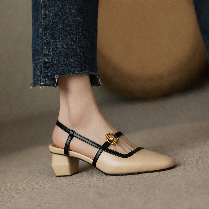 Women's Italian Leather Block Heels | Elegant Comfort Design 1
