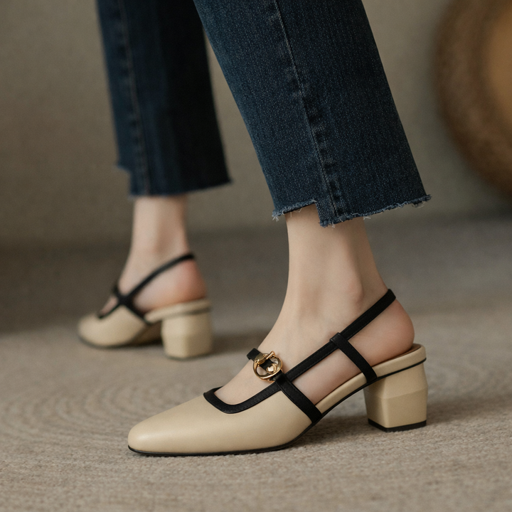 Women's Italian Leather Block Heels | Elegant Comfort Design 2
