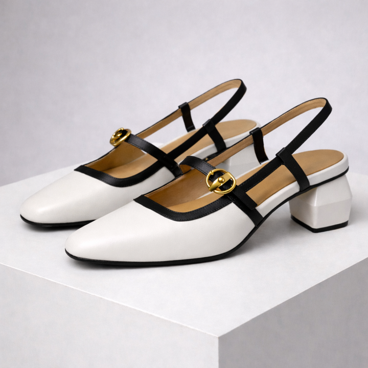 Women's Italian Leather Block Heels | Elegant Comfort Design 3