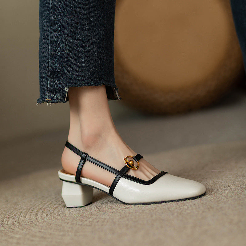 Women's Italian Leather Block Heels | Elegant Comfort Design 4