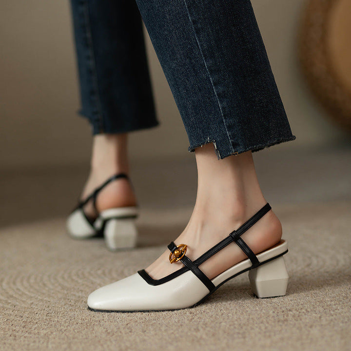 Women's Italian Leather Block Heels | Elegant Comfort Design 5