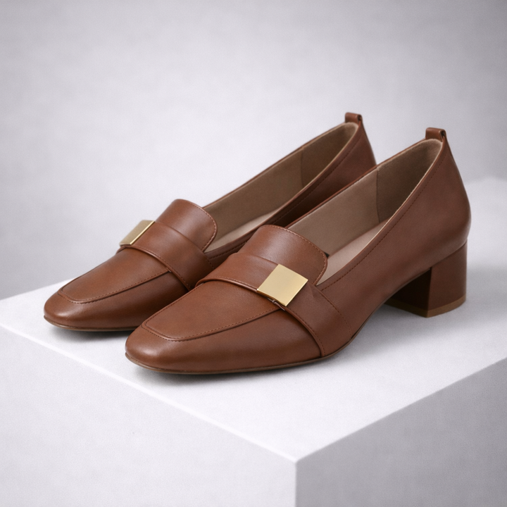 Women's Italian Leather Block Heels | Refined Comfort Design 0