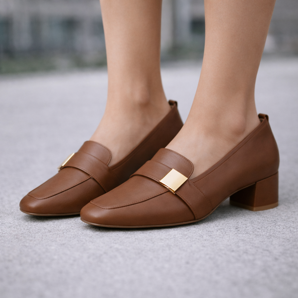 Women's Italian Leather Block Heels | Refined Comfort Design 2