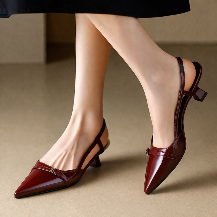 Women's Italian Leather Slingback Pumps | Elegant All-Day Comfort Fit 1
