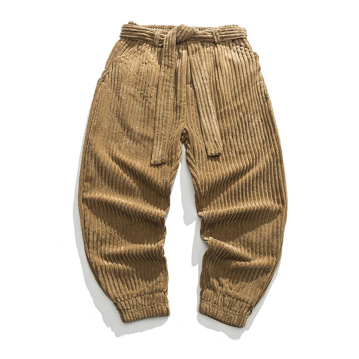 Men's lambswool fleece hem pants with soft relaxed fit