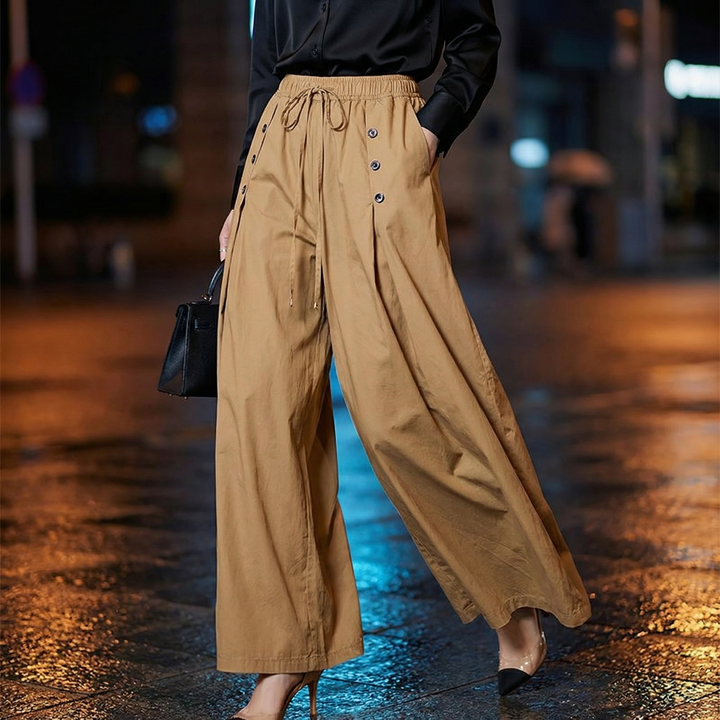 Women's Lightweight Stretch Wide Leg Pants | Relaxed High-Waisted Trousers for Effortless Comfort