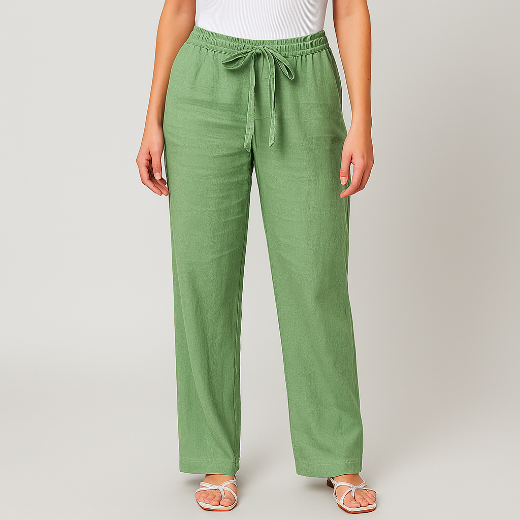 Women's Linen Cotton Blend Pants | Lightweight Breathable Summer Essential 1