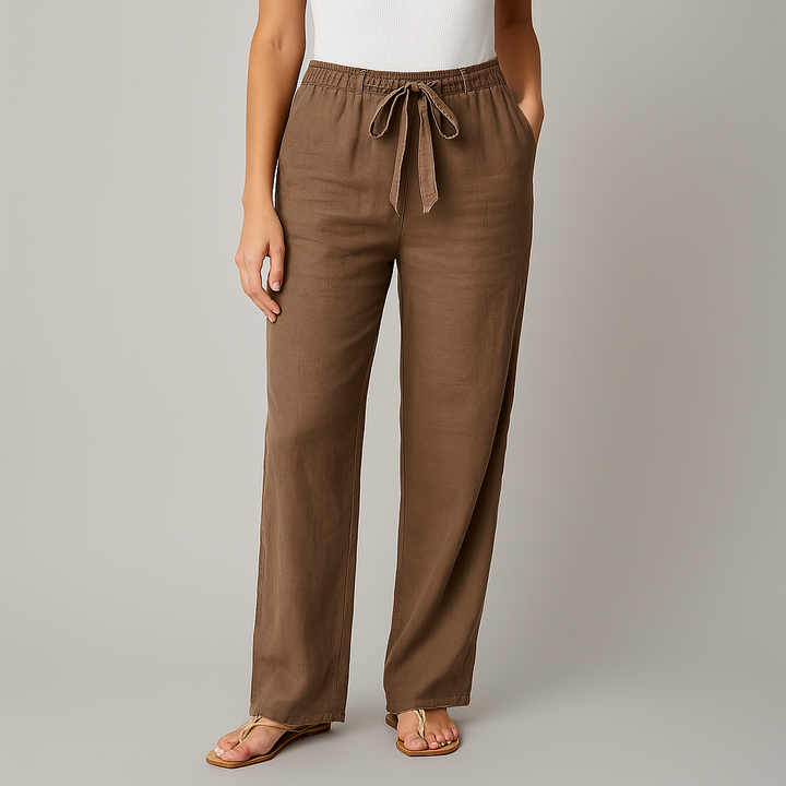 Women's Linen Cotton Blend Pants | Lightweight Breathable Summer Essential 2