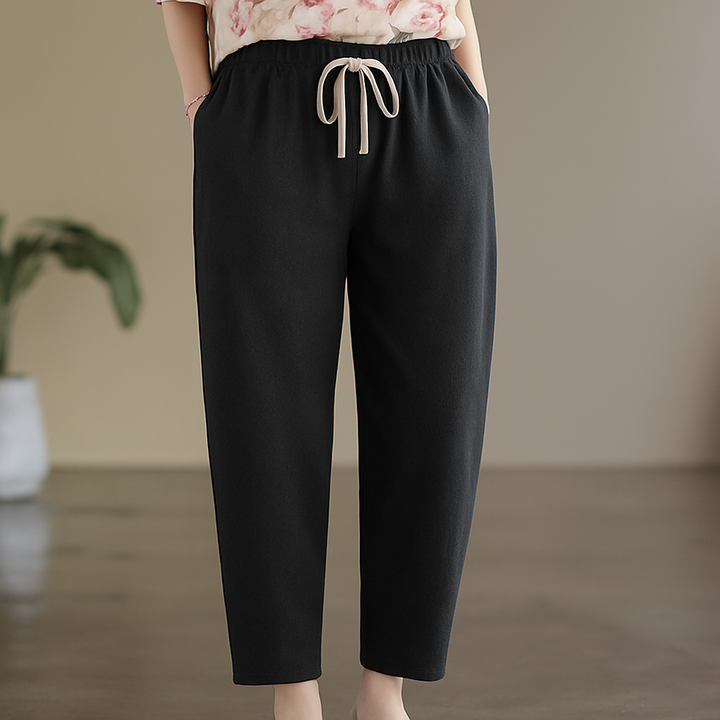 Women's Linen Cotton Blend Trousers | Lightweight Breathable Comfort 1