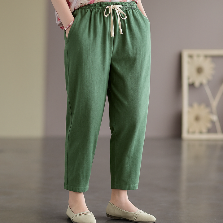 Women's Linen Cotton Blend Trousers | Lightweight Breathable Comfort 2