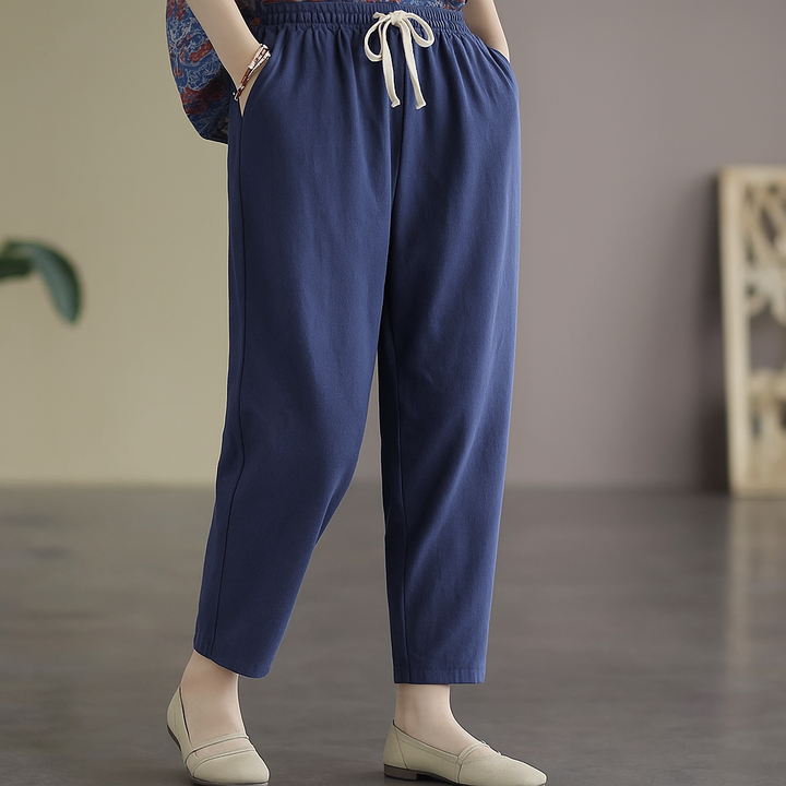 Women's Linen Cotton Blend Trousers | Lightweight Breathable Comfort 3