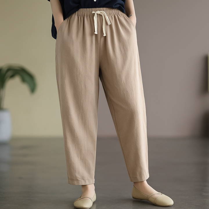 Women's Linen Cotton Blend Trousers | Lightweight Breathable Comfort 4