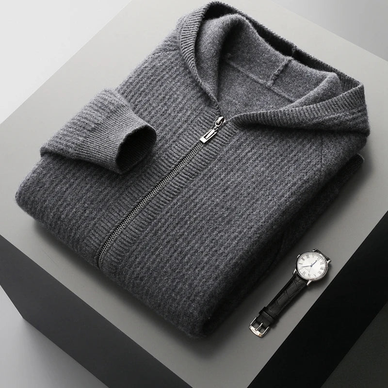 Women's Merino Wool Hooded Cardigan | Soft Structured Everyday Essential 1