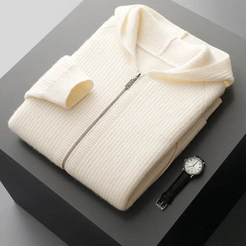 Women's Merino Wool Hooded Cardigan | Soft Structured Everyday Essential 4