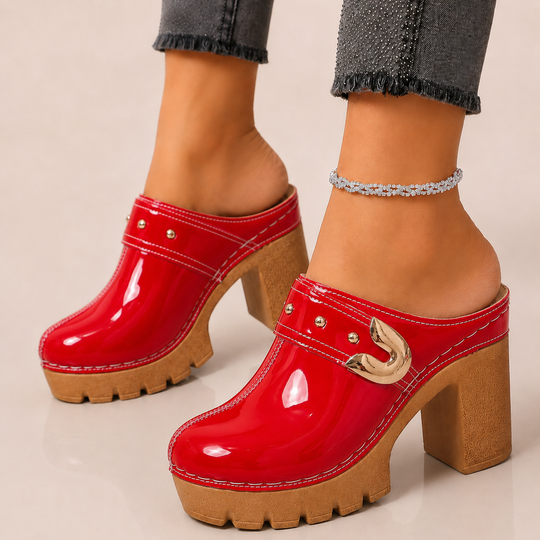 Women's Patent Leather Platform Heels | Elegant All-Day Comfort Fit 0