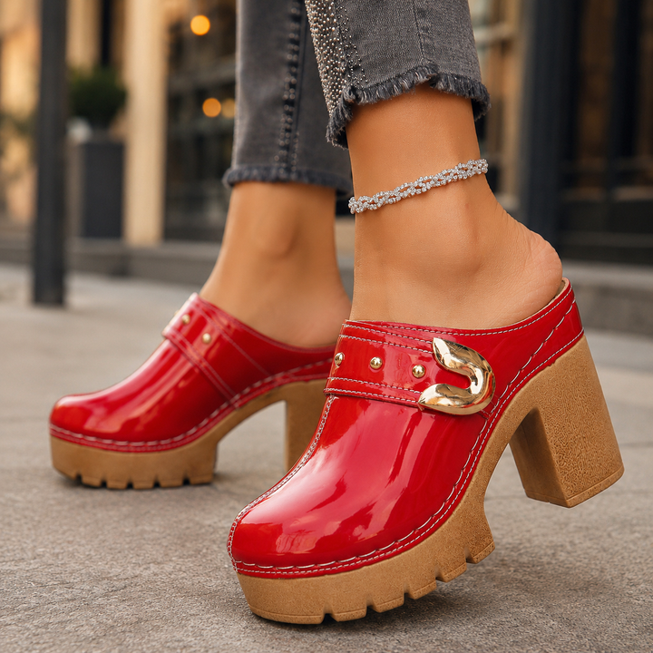 Women's Patent Leather Platform Heels | Elegant All-Day Comfort Fit 1
