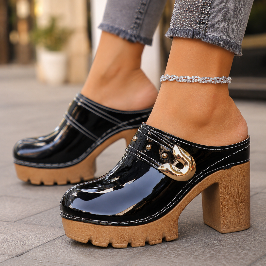 Women's Patent Leather Platform Heels | Elegant All-Day Comfort Fit 5