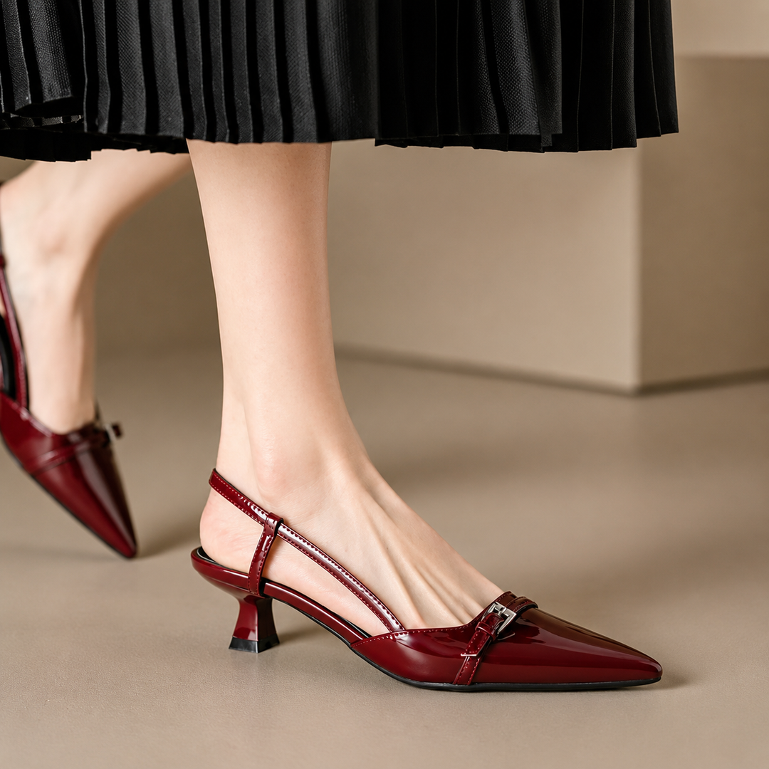 Women's Patent Leather Slingback Heels | Sleek Elegant Office Essential 2