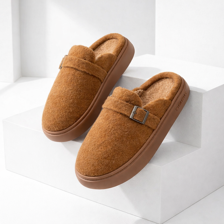 Women's Plush Cotton Mule Slippers | Soft Touch Comfort for All-Day Wear 1