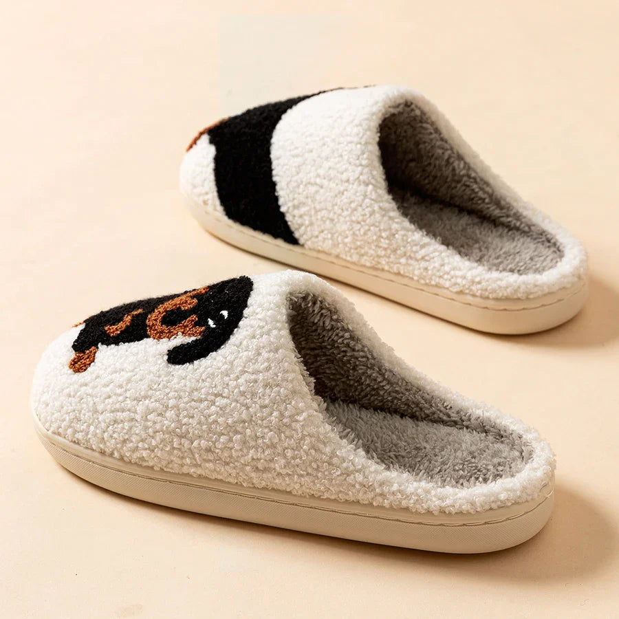 Women's Plush Dachshund Embroidered Slippers | Cozy Indoor Comfort Fit 3
