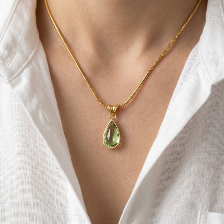Women's Polished Gold Teardrop Necklace | Timeless Minimalist Elegance 0